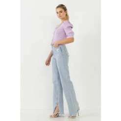 Endless Rose Puff Short Sleeve Button Front Sweater Top Tops Lilac 9 Endless Rose Puff Short Sleeve Button Front Sweater Top Tops Lilac -Endless Rose Shop unnamed file 846