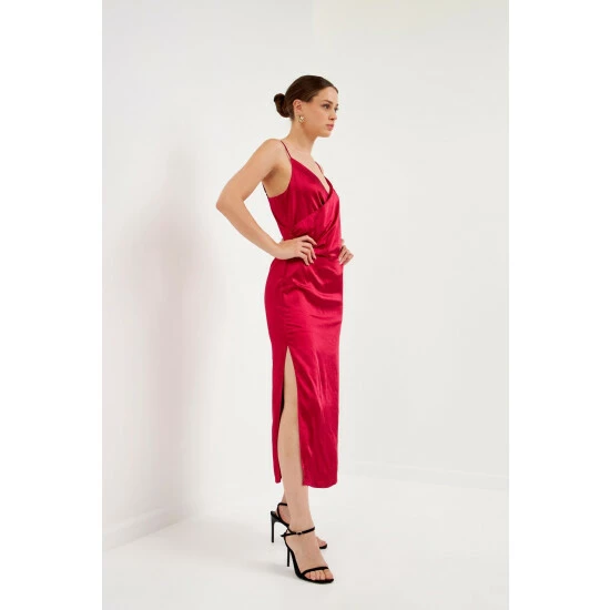 Endless Rose Wrap Over Satin Slip Dress - Rouge Dresses 2 Endless Rose Wrap Over Satin Slip Dress - Rouge Dresses - Image 2