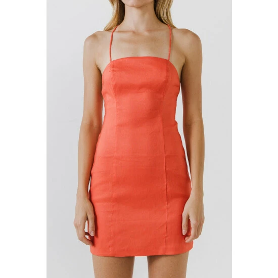 Endless Rose Cross Back Strappy Mini Dress Dresses Orange - Image 9
