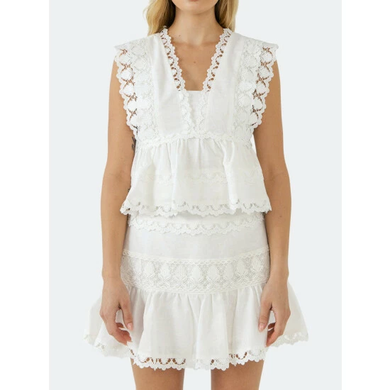 Endless Rose Trim Detail Top Tops White - Image 5