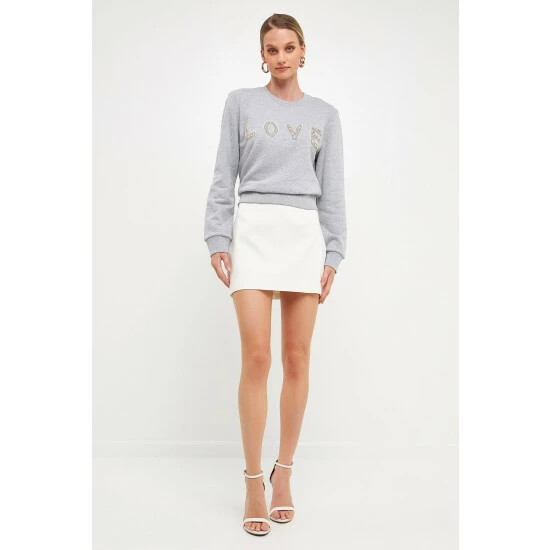 Endless Rose Lettering Beads Sweatshirt Sweatshirts & Sweaters Heather Grey - Image 2