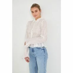 Endless Rose Smocked Blouse Tops White